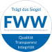Blaues Qualitätssiegel mit den Buchstaben FWW in der Mitte. Umrandet von dem Schriftzug ‚Forum Werteorientierung in der Weiterbildung e. V.‘ Dieses Siegel steht für verantwortungsvolle, transparente und wertebasierte Weiterbildungsangebote. Es signalisiert, dass ANKH.AT sich aktiv zu ethischen Standards verpflichtet – besonders relevant in der persönlichen Arbeit mit Menschen in Trainings, Coachings oder Mediationen.